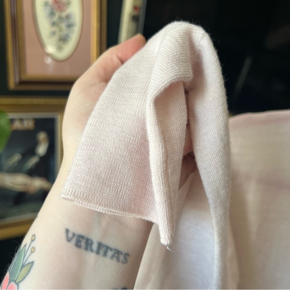Brochu Walker Pale Pink Merino Wool Sweater Long Sleeve Small - Picture 6 of 11